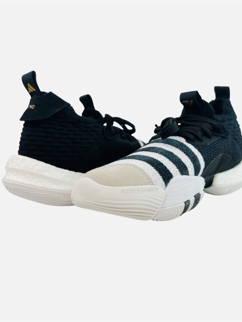 Adidas Trae Young 2 Casual Basketball Shoe Black/White H06477 Men's Size 12.5